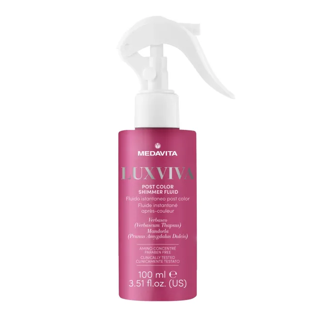 Флюїд-шиммер для блиску фарбованого волосся Medavita Luxviva Post color shimmer fluid
