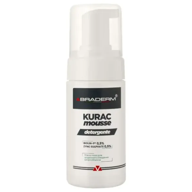 Braderm – Kurac Cleansing Mousse Очищувальна пінка з пребіотиками для жирної та комбінованої шкіри