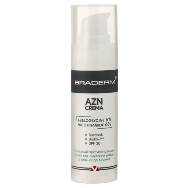Braderm – AZN Cream Денний зволожувальний крем з пребіотиками SPF 30