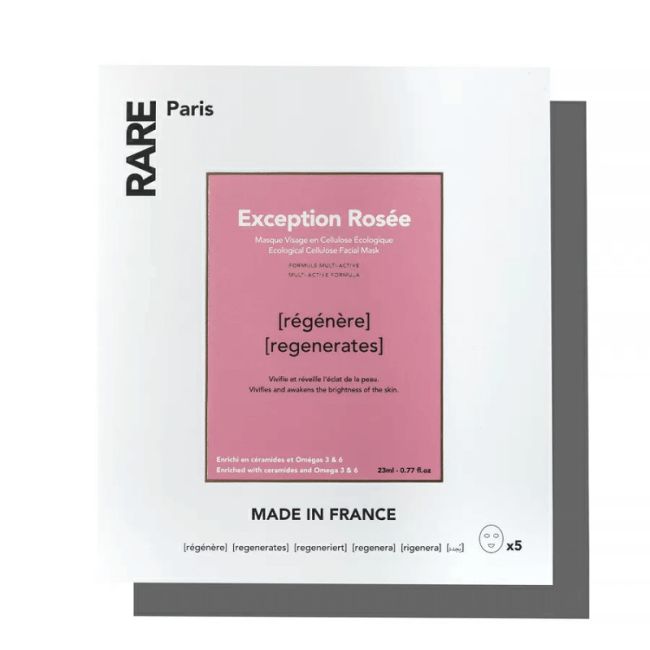 RARE Paris Box of 5 Exception Rosée Regenerating Face Mask Набір з п'яти відновлюючих масок для обличчя з церамідами, Омега 3 та 6