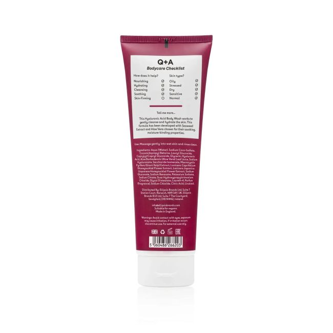Q+A – Очищуючий гель для тіла з гіалуроновою кислотою Hyaluronic Acid Body Wash