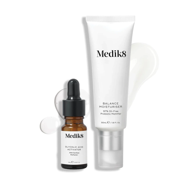 Medik8 BALANCE MOISTURISER™ & GLYCOLIC ACID ACTIVATOR™ Безолійний зволожувальний крем та сироватка з АНА