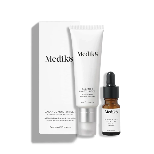 Medik8 BALANCE MOISTURISER™ & GLYCOLIC ACID ACTIVATOR™ Безолійний зволожувальний крем та сироватка з АНА
