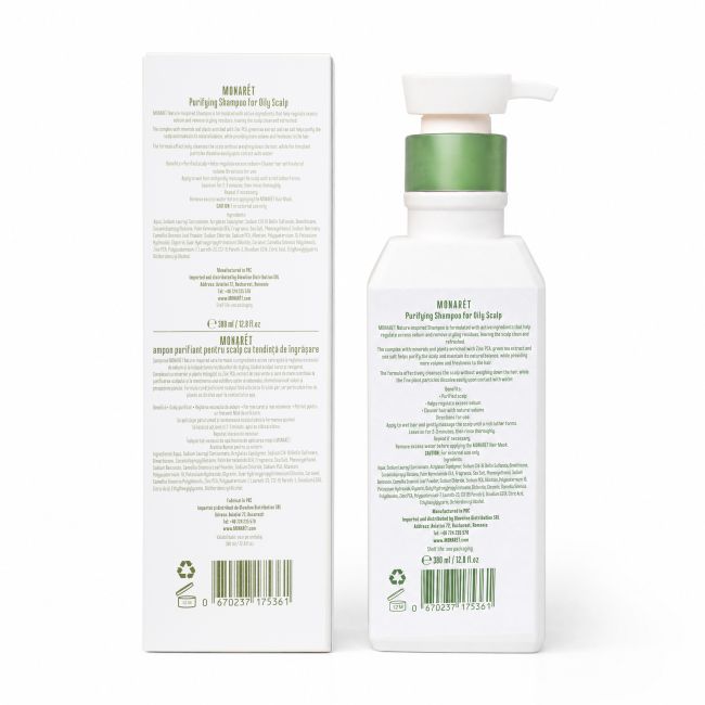 MONARET Clarifying Shampoo Очищувальний шампунь для жирної шкіри голови 380ml 