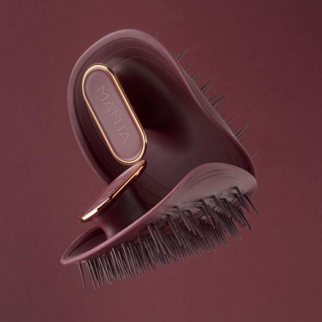 Manta Brush Burgundy/Rose Gold Щітка для волосся бургундія