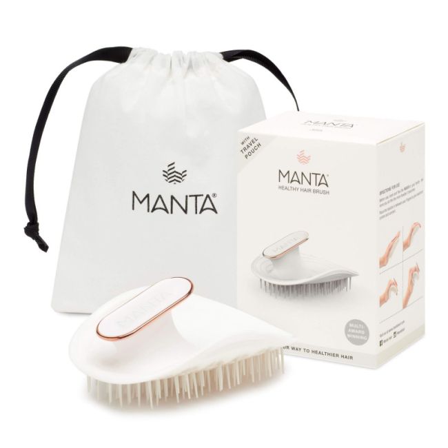 Manta Brush White/Rose Gold Щітка для волосся біла