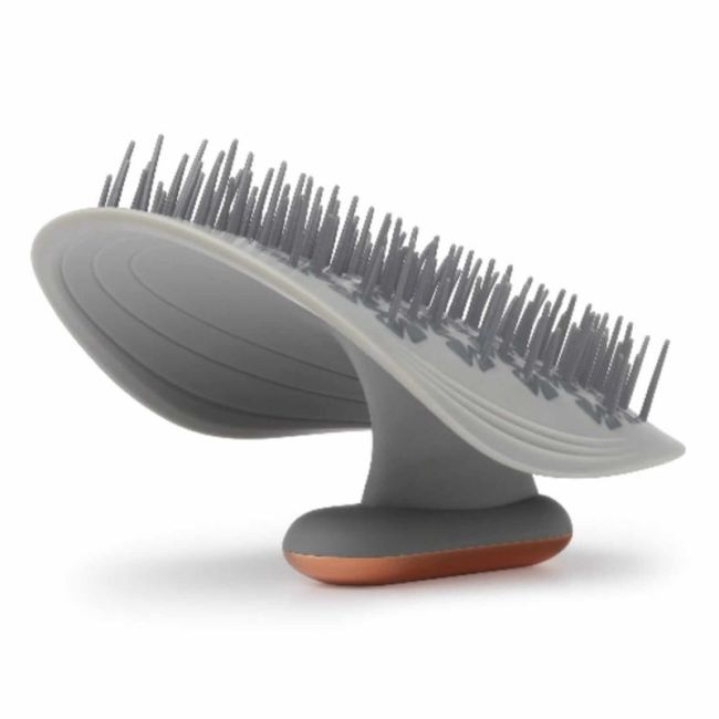 Manta Pulse Brush Grey Масажна щітка для волосся сіра з тримачем