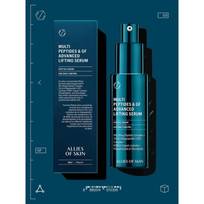 Allies of Skin – Мультипептидна сироватка з ефектом ліфтингу Multi Peptides & GF Advanced Lifting Serum