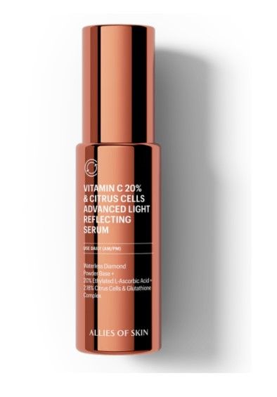 Allies of Skin Сироватка з вітаміном С та клітинами цитрусу Vitamin C 20% & Citrus Cells Advanced Firm & Glow Serum